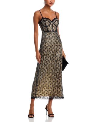 Lace Bustier Sleeveless Midi Dress -  Exclusive