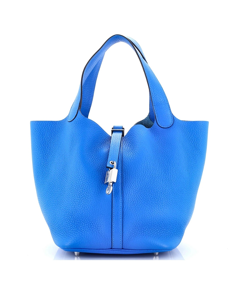 Click to view more detailed imagery on our partner's website Pre-owned Pre-owned Hermes Hermes Mm Picotin Lock Bag Clemence In Blue
