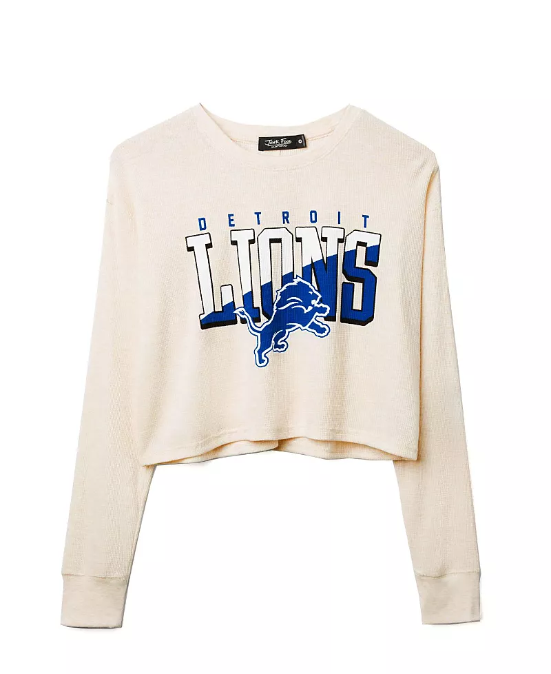 Junk Food Clothing Women's Nfl Detroit Lions Slant Crop Thermal