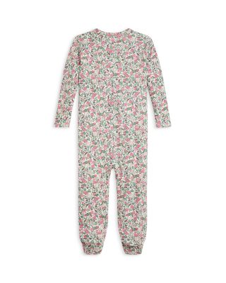 Girls&#39; Floral Cotton Interlock Footed Coverall - Baby