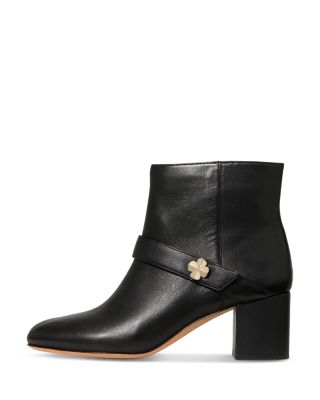 Women's Spade Flower Leather Ankle Booties