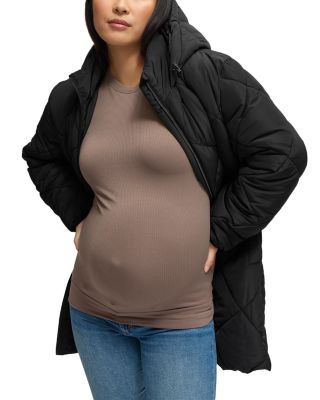 Longline Puffer Maternity Coat