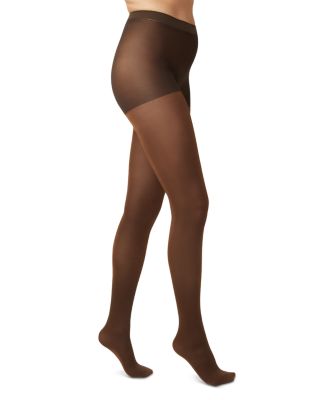 Metallic Opaque Control Top Tights