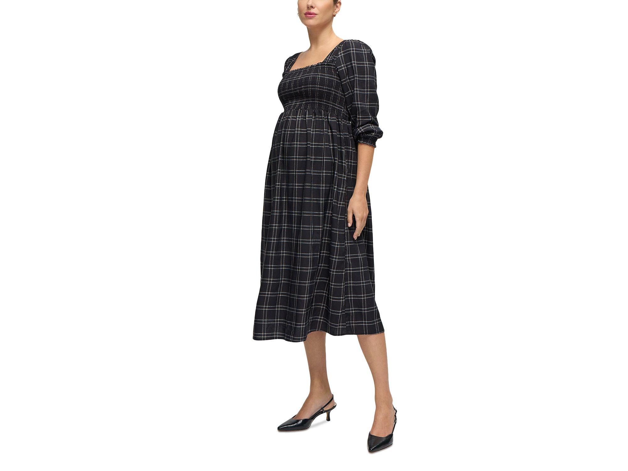 Breeze Checkered Maternity Dress - Image 1