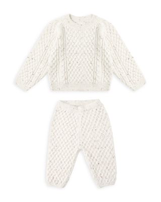 Unisex Honeycomb Cable Knit Sweater & Pants Set - Baby