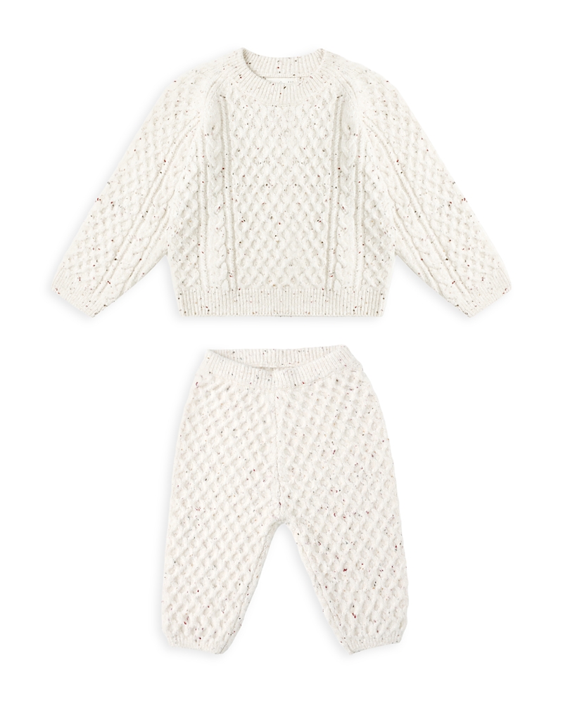 Rylee + Cru Boys' Honeycomb Cable Knit Sweater & Pants Set - Baby In Neutral