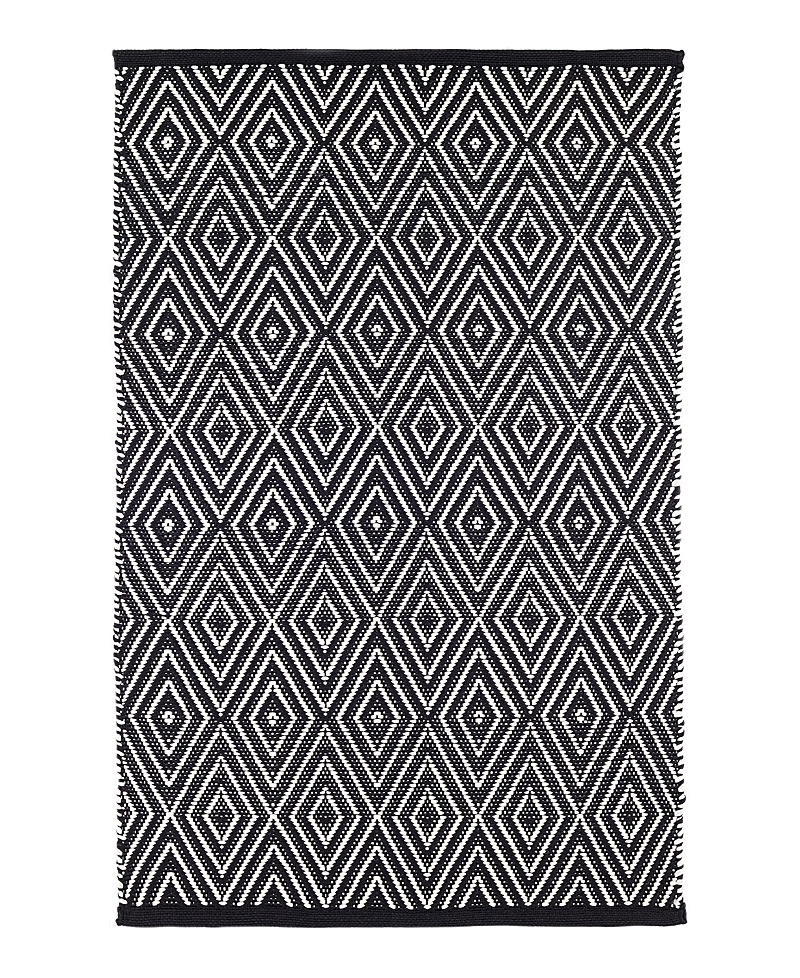 Dash & Albert By Annie Selke Dash Albert By Annie Selke Rdb170 Diamond Indoor/outdoor Area Rug, 9'0x12'0 In Black
