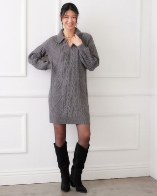 Cable Knit Sweater Dress