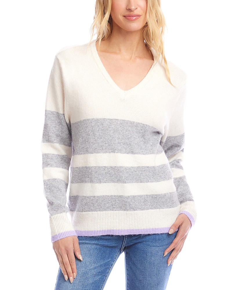 Karen Kane Striped V-Neck Sweater
