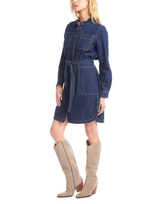 Belted Denim Shirtdress