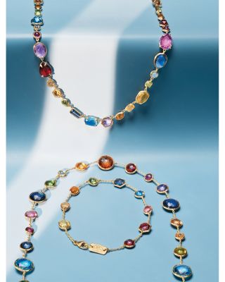 18K Yellow Gold Rock Candy&reg; Multi Stone Mixed Cut All Around Collar Necklace, 17.75" - Exclusive