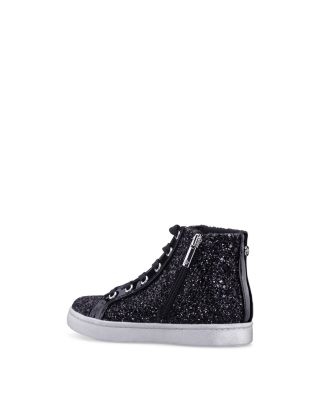 Girls' Cass Glitter High Top Zip Lace Up Sneakers - Little Kid, Big Kid