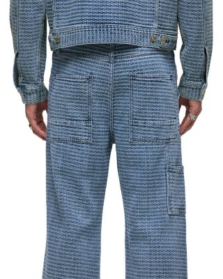 Luca Wide Leg Carpenter Jeans in Jacquard Indigo