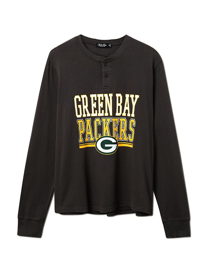 Junk Food Clothing Unisex Nfl Green Bay Packers Long Sleeve Henley In Gray