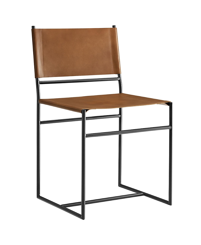 Modway Thatcher Leather And Metal Dining Chair In Brown