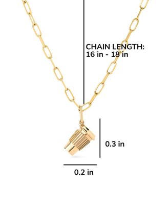  Solid Gold Coffee Charm Necklace