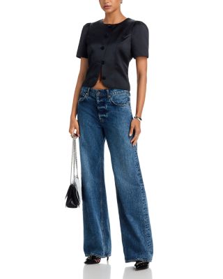 Jaxon Satin Puff Sleeve Top