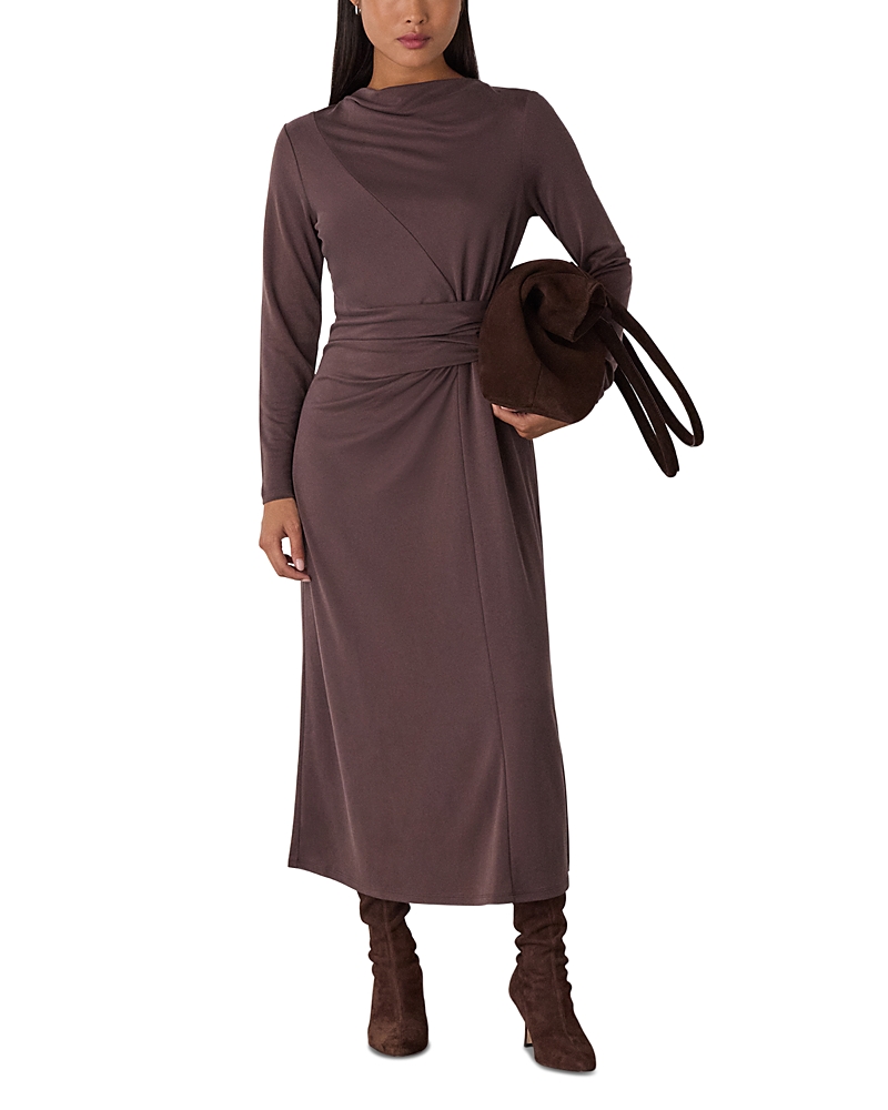 Whistles Petite Ruched Detail Midi Dress