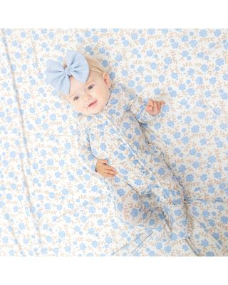 Girls' Floral Two-Way Ruffle Zipper Footie - Baby