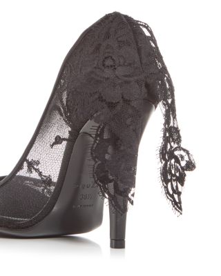 Women's Drape Lace Pointed Pumps