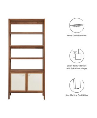 Capri 4-Shelf Wood Grain Bookcase