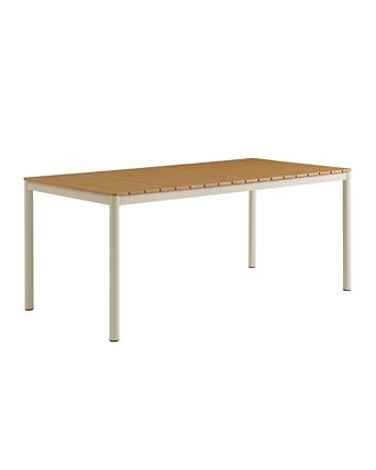 Finn 71" Outdoor Patio Aluminum Dining Table with Faux Wood Top