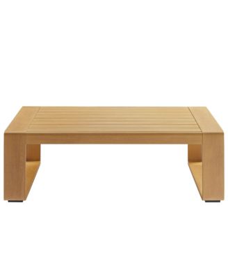 Lirienne Outdoor Patio Aluminum Faux Wood Coffee Table