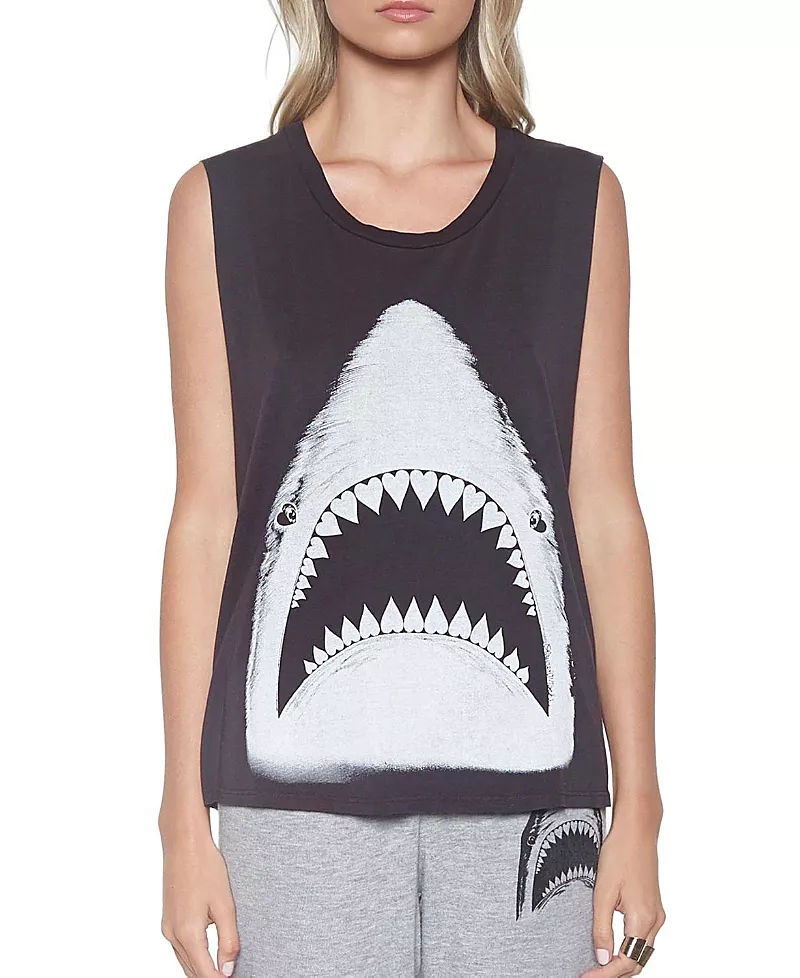 Lauren Moshi Kel Shark Muscle Tank Top