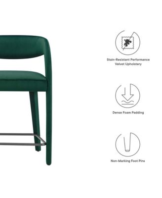 Pinnacle Performance Velvet Counter Stool Set of 2