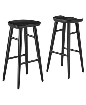 Saville Backless Wood Bar Stools Set of 2