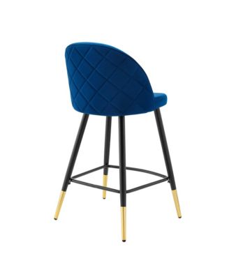 Cordial Performance Velvet Counter Stools, Set of 2