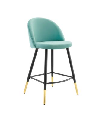 Cordial Performance Velvet Counter Stools, Set of 2