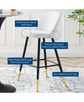 Cordial Performance Velvet Bar Stools, Set of 2