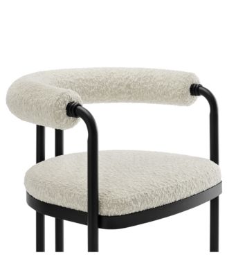 Turin Curved Back Boucle and Metal Counter Stool