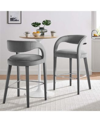 Pinnacle Performance Velvet Bar Stool, Set of 2