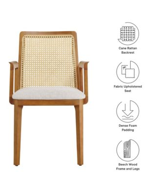 Monarch Wood and Rattan Dining Armchair