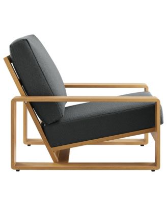 Lirienne Outdoor Patio Aluminum Faux Wood Armchair