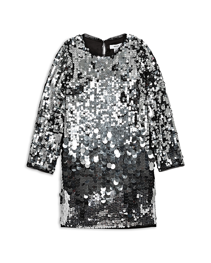 Reiss Girls' Hattie Long Sleeve Sequin Dress - Big Kid