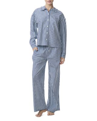 Scalloped Stitch Trim Pajama Set