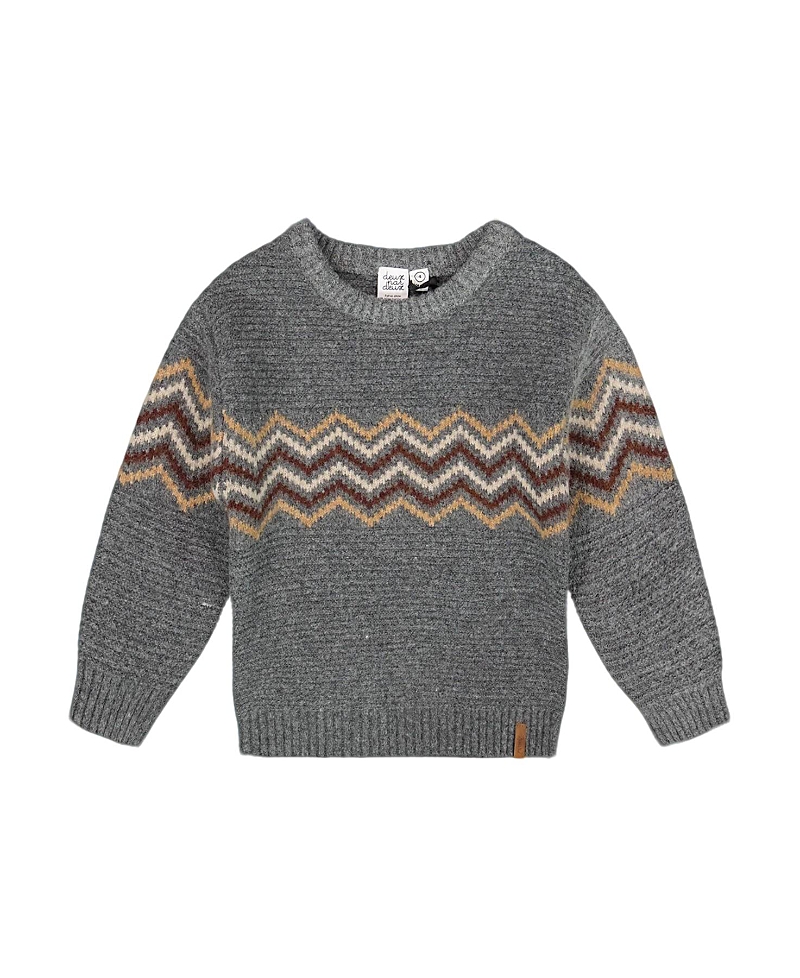 Deux Par Deux Knit Sweater In Gray