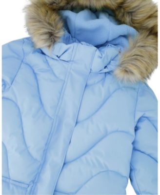 Girls' Long Wavy Quilt Puffy Winter Coat - Little Kid