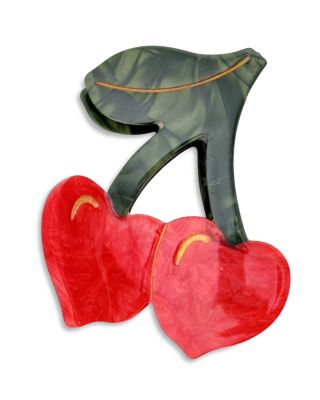 Cherry Hearts Hair Brush & Clip Gift Set