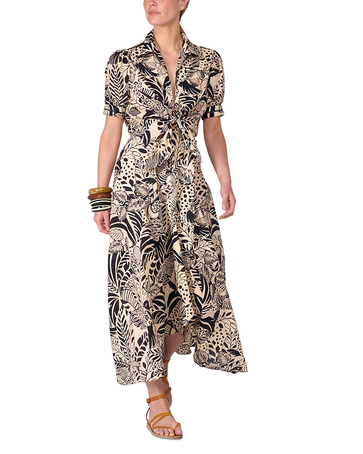 Poupette St. Barth Eren Tie Front Maxi Dress