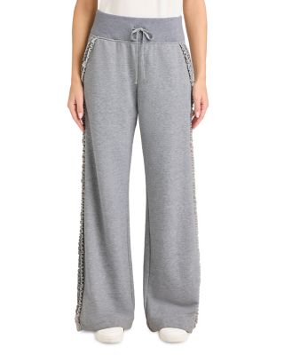 Ruffled Rhinestone Trim Pants