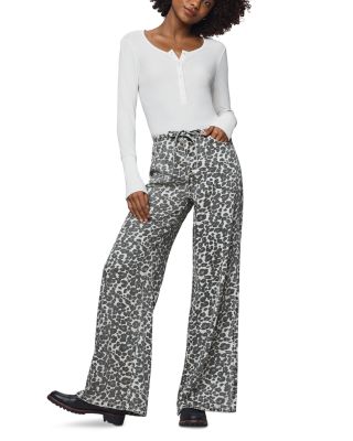 Lounge Denim Leopard Print Pants