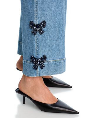 Rhinestone Bow Betsy High Rise Jeans in Blue Haze/Sapphire