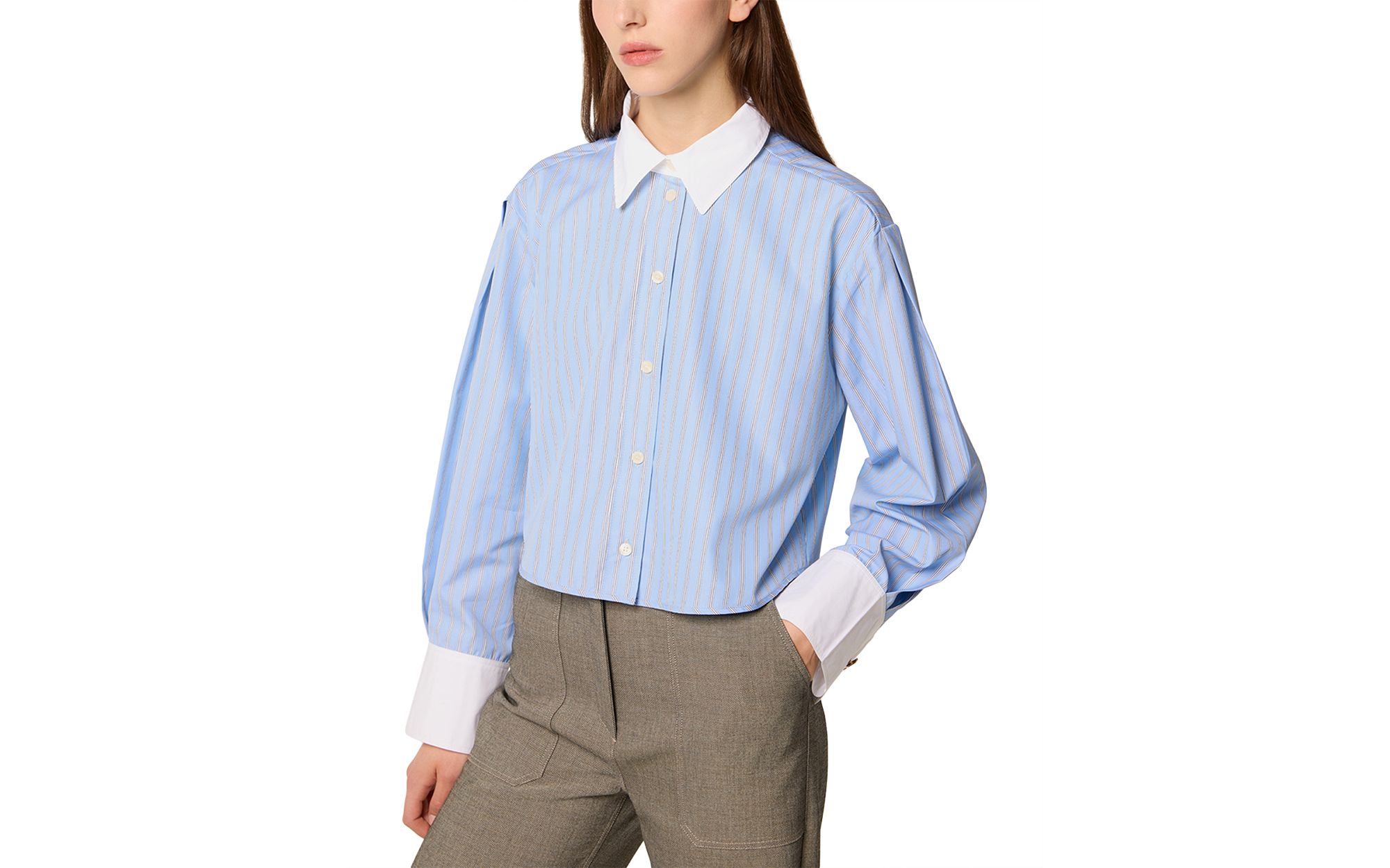Cropped Shirt with Tie — Image 7