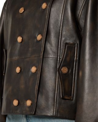 Double Breasted Leather Jacket