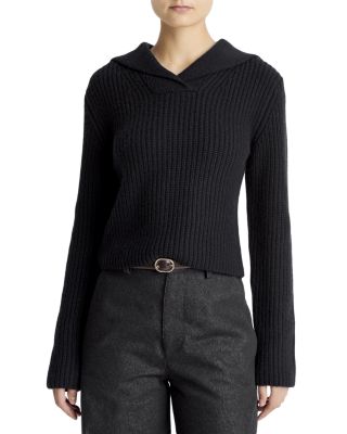 Ribbed Sailor Collar Sweater