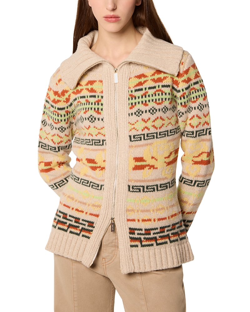 Tressé Tresse Marosa Jacquard Pattern Cardigan In Multi